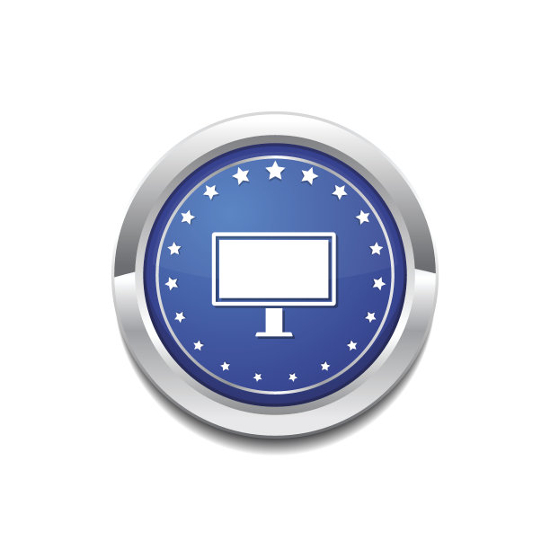 计算机蓝色矢量图标按钮图片下载