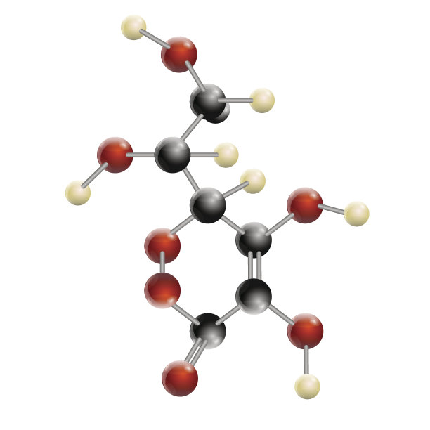 抗坏血酸，抗坏血酸分子，结构化学式和模型，维生素图片下载
