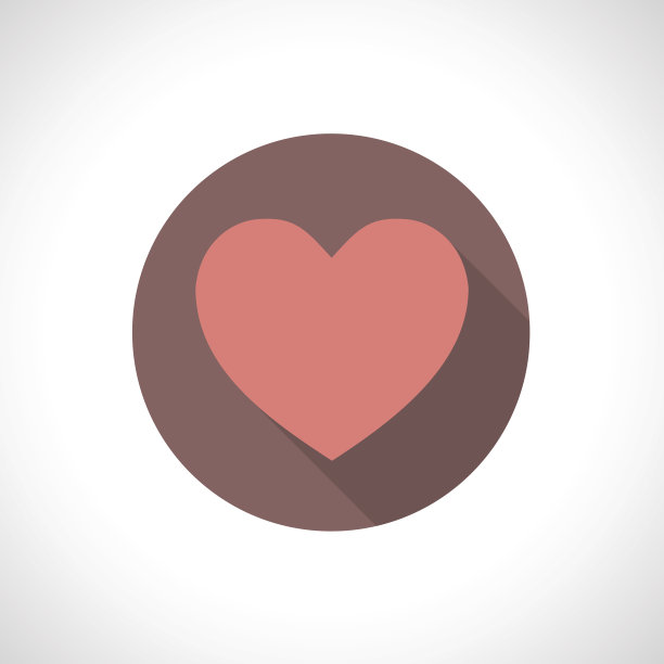 带有阴影的心形图标。图片下载