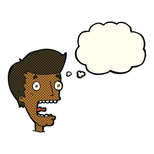 卡通人物用思想泡泡吓坏了人图片下载