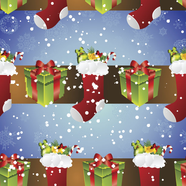 新年图案用袜子作礼物和礼物图片下载