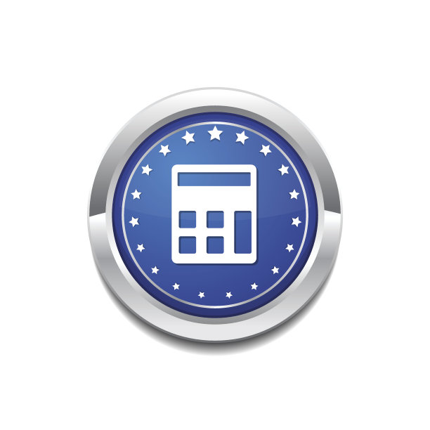 计算器蓝色矢量图标按钮图片下载
