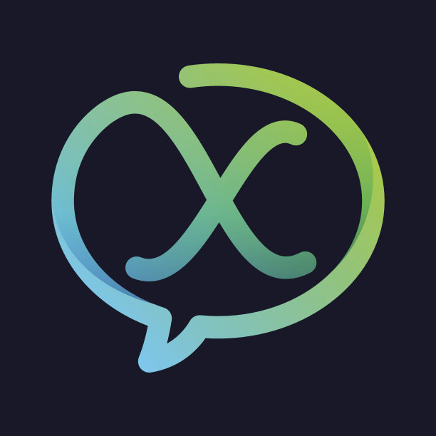 X字母图标与语音气泡线图标。图片下载