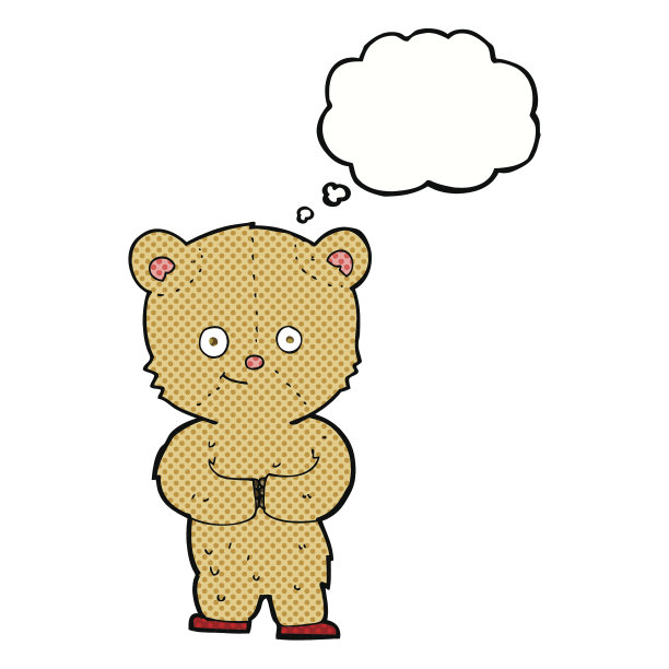 带有思想泡泡的卡通泰迪熊图片下载