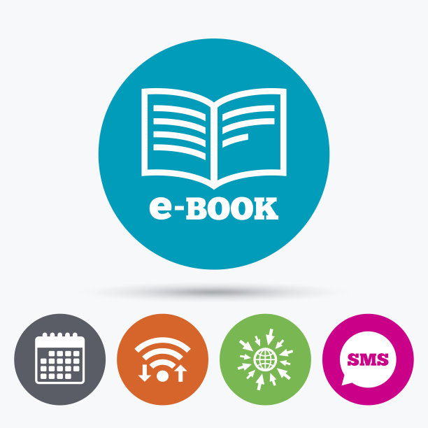电子书标志图标。电子图书的象征。图片下载