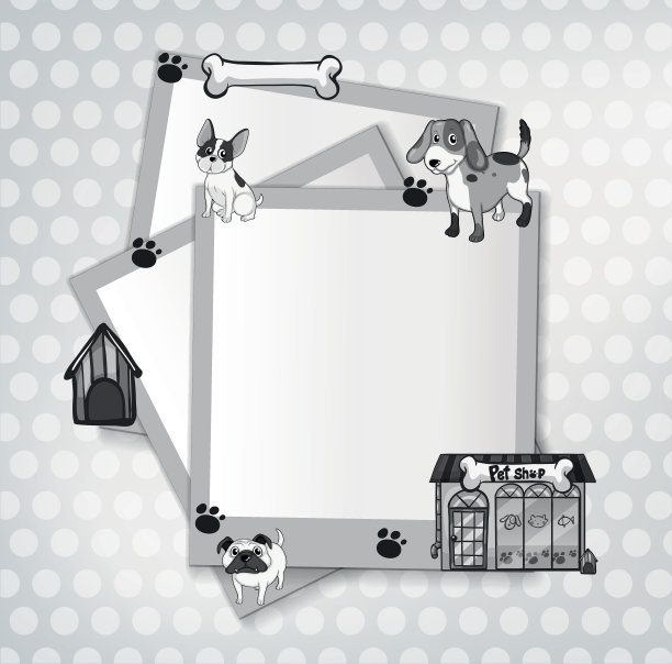 边框设计与狗和宠物店图片下载