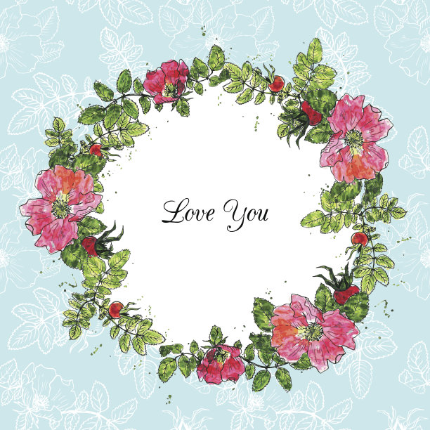 水彩向量花卉框架图片下载