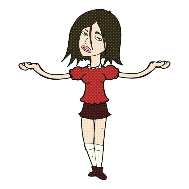 漫画中的女人耸了耸肩图片下载