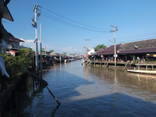 泰国的浮动市场。图片下载