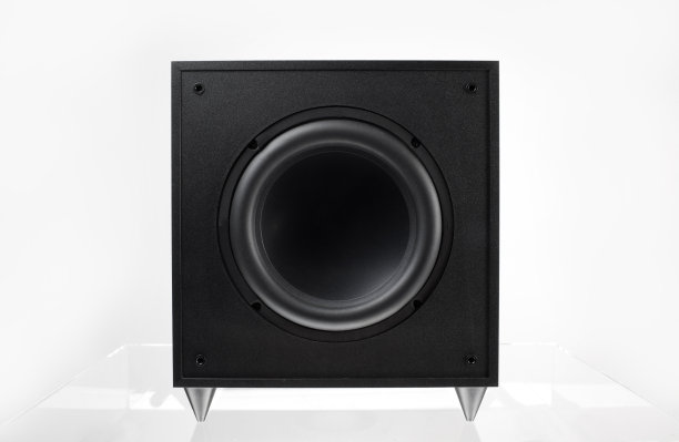 孤立的黑色扬声器在白色背景图片下载