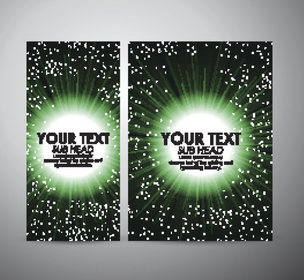 摘要绿色数字耀斑帧。图形资源设计模板。图片下载
