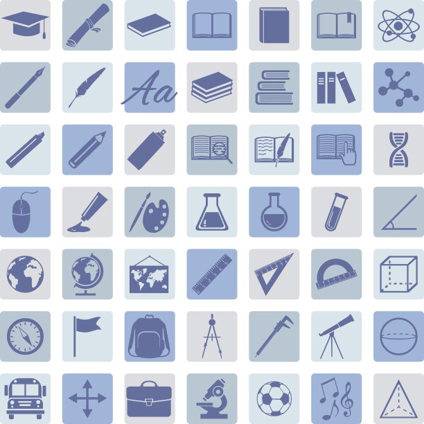 49个教育图标的向量集。学校和大学。图片下载