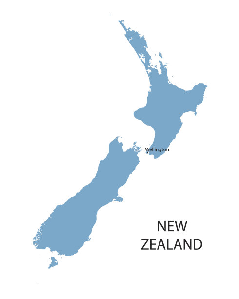 新西兰的蓝色地图图片下载