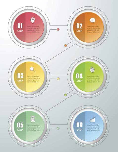 摘要三维信息图6个选项，商业概念信息图图片下载