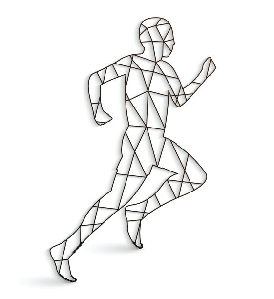 白色背景上有线条的跑步者图片下载