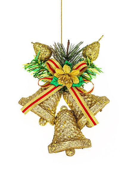 圣诞钟及配件。在白色背景上隔离图片下载