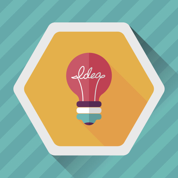 灯泡与长影子的图标，eps10图片下载