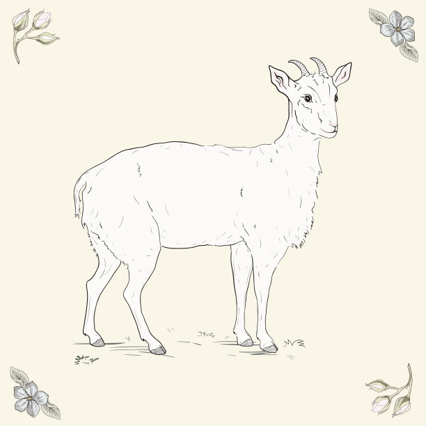 山羊站在草地上图片下载