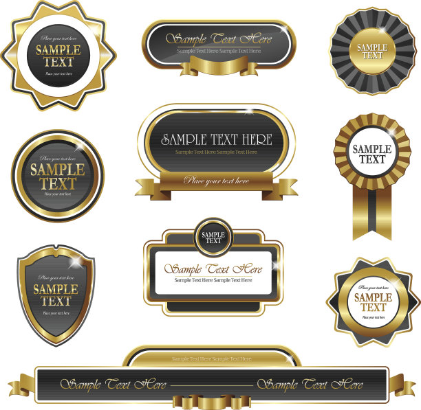 复古的金色框架矢量横幅图片下载