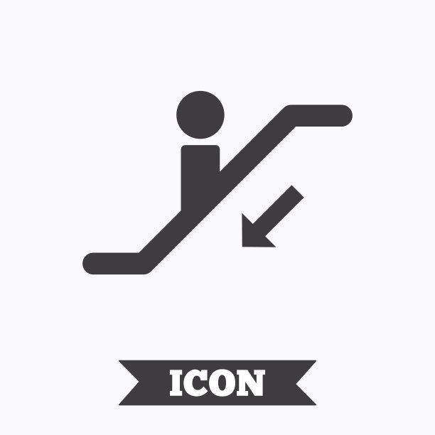 自动扶梯楼梯图标。电梯移动的楼梯。图片下载