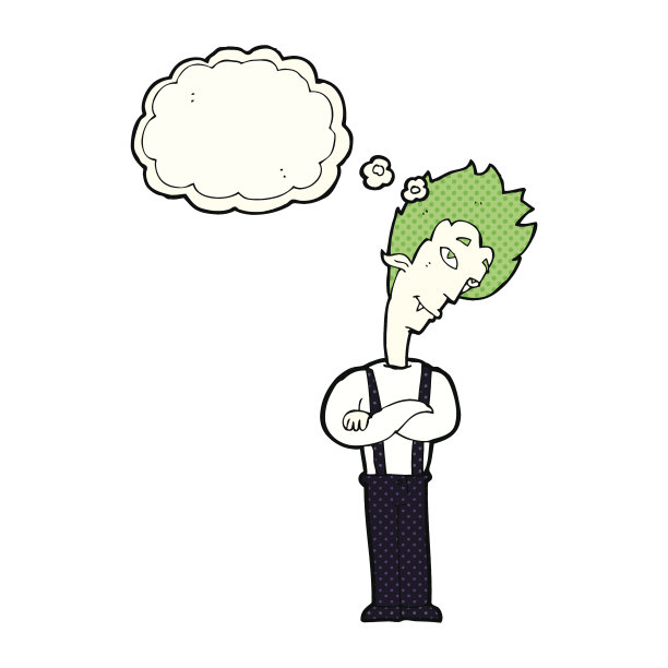 卡通吸血鬼与思想泡沫图片下载