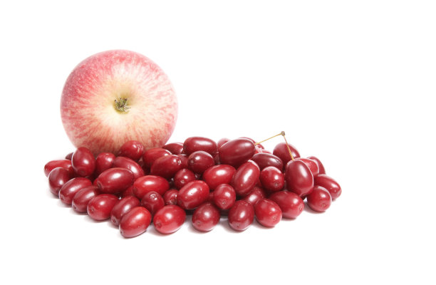 多汁的秋天的果实上一片白色。图片下载