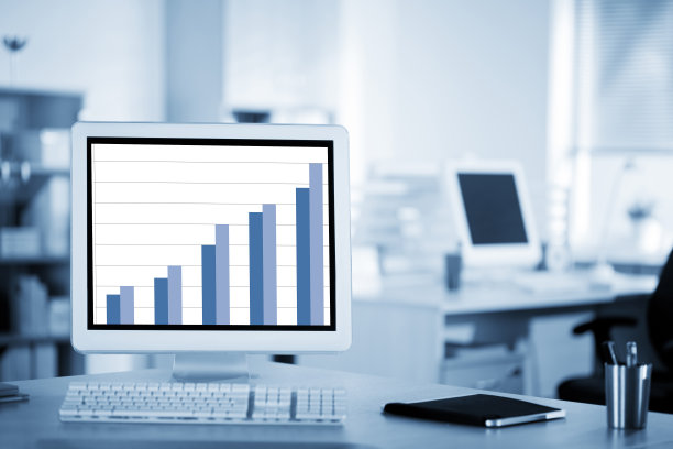 屏幕上有商业图表的计算机图片下载