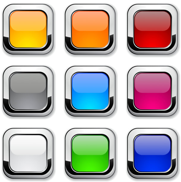 光滑的金属按钮。图片下载