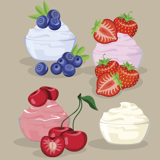 一套带有浆果的甜点图片下载