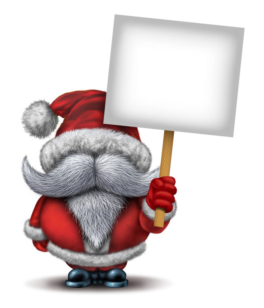 圣诞老人举着一个牌子图片下载