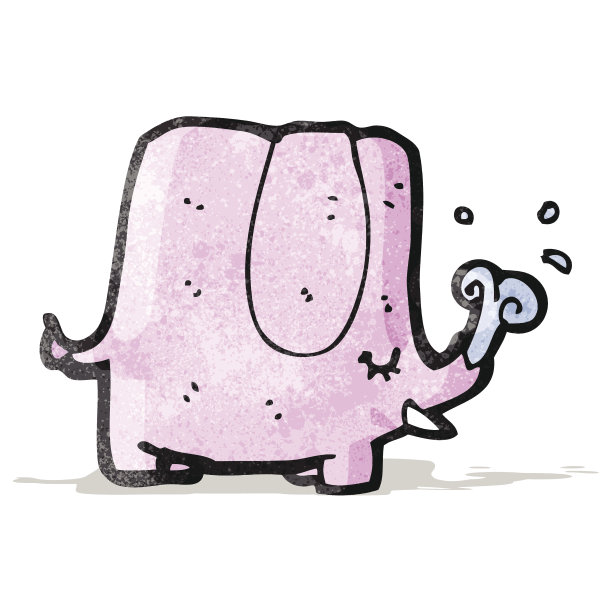 卡通粉红色的大象图片下载