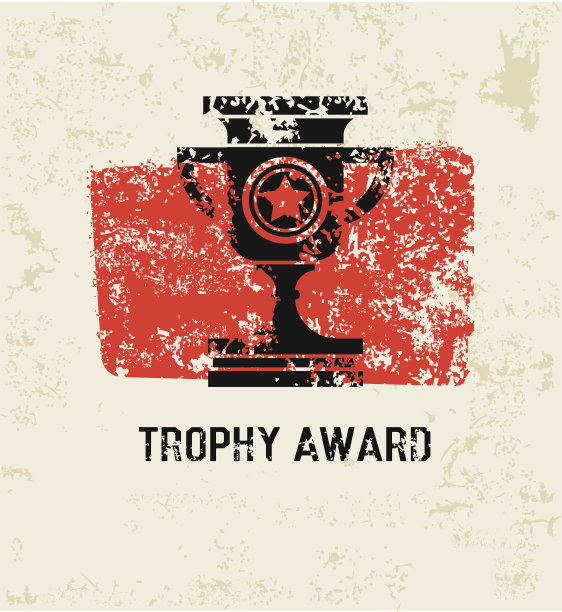 奖杯设计在旧的纸背景上，干净的矢量图片下载