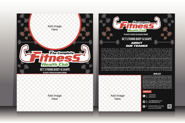 健身传单和宣传册模板图片下载