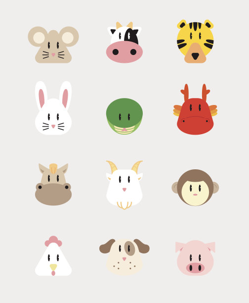 12动物图标颜色图片下载