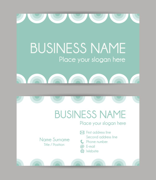 的名片。平面设计。前面和后面设置I。图片下载