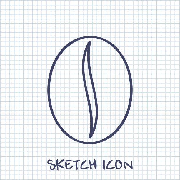 矢量草图图标的咖啡豆图片下载