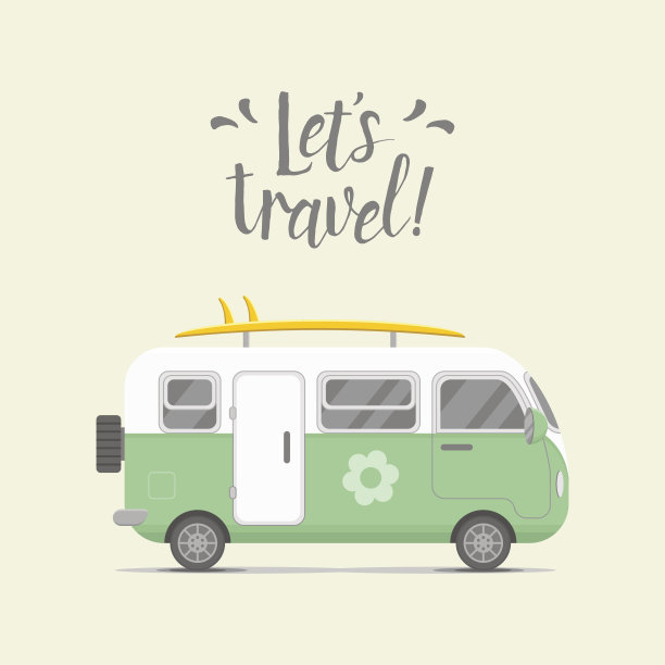 向量车队拖车。拖车房屋插图图片下载