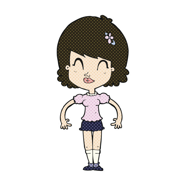 漫画卡通快乐的漂亮女人图片下载