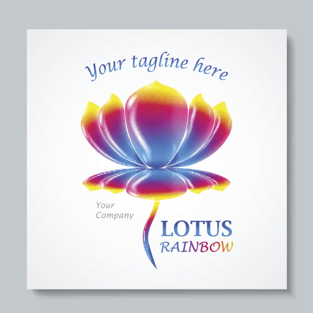 奢侈品形象标志彩虹莲花。向量illusration图片下载