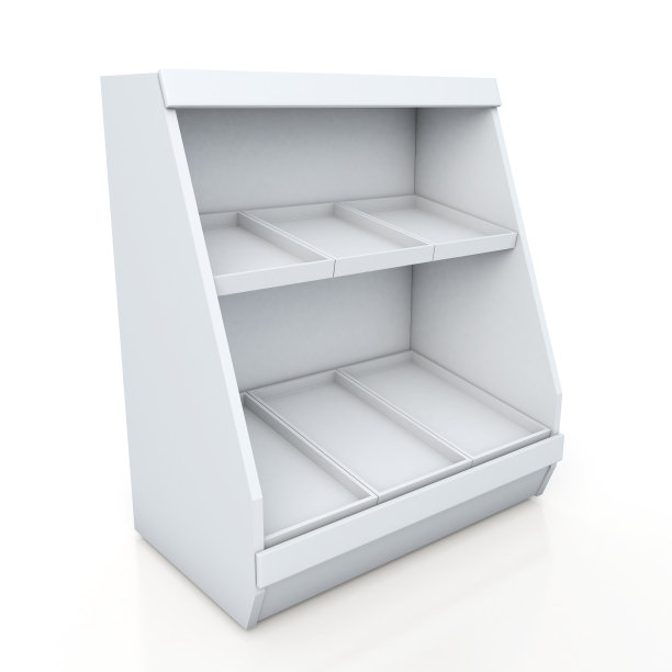 货架上的产品显示在孤立的背景图片下载
