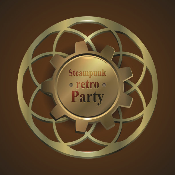 复古蒸汽朋克派对的邀请函图片下载