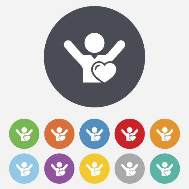 球迷爱图标。一名男子举起双手示意图片下载