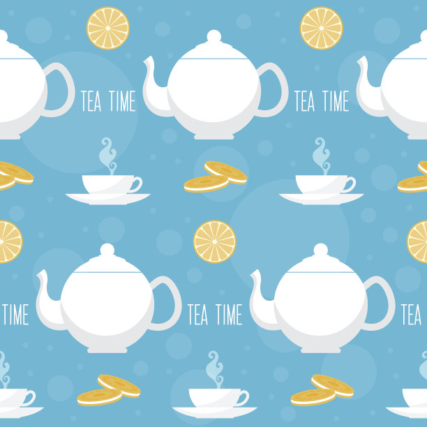 茶点时间无缝图案背景图片下载
