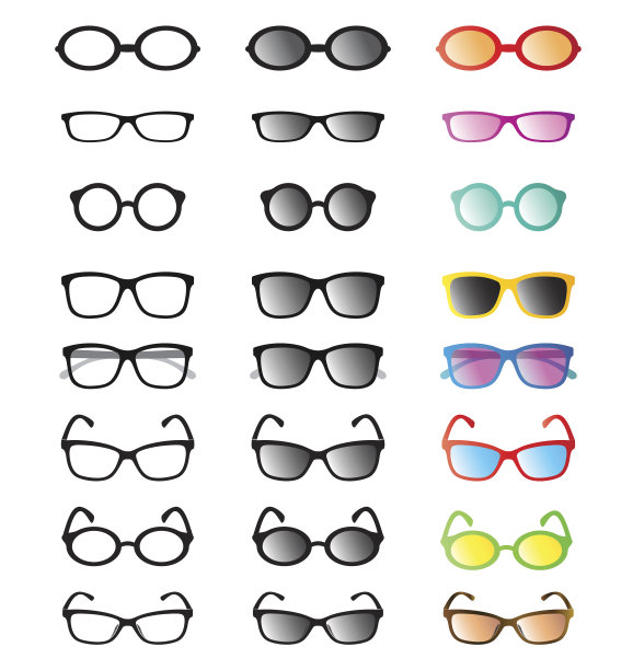 向量组一副眼镜和太阳镜图片下载