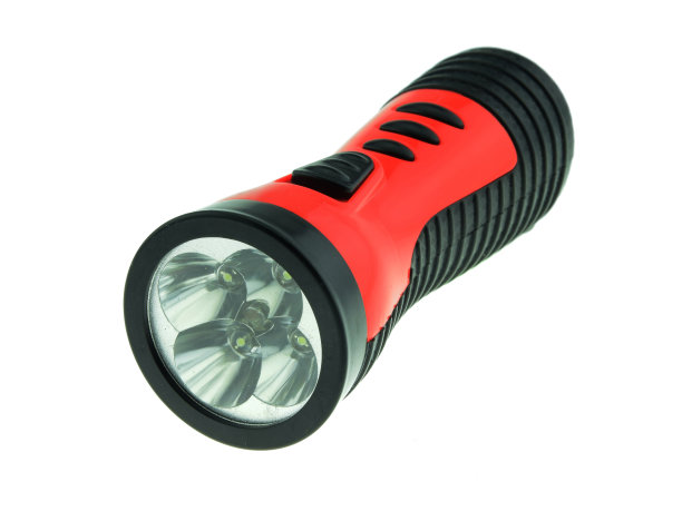 电动袖珍手电筒隔离在白色背景图片下载