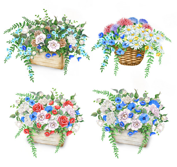 精美花盆套装素材图片