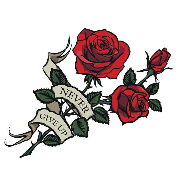 矢量纹身红玫瑰图片下载