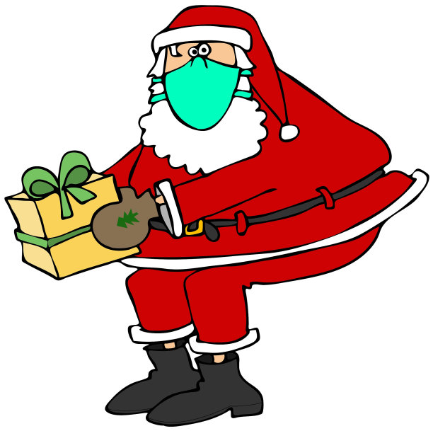 戴着面具的圣诞老人图片下载