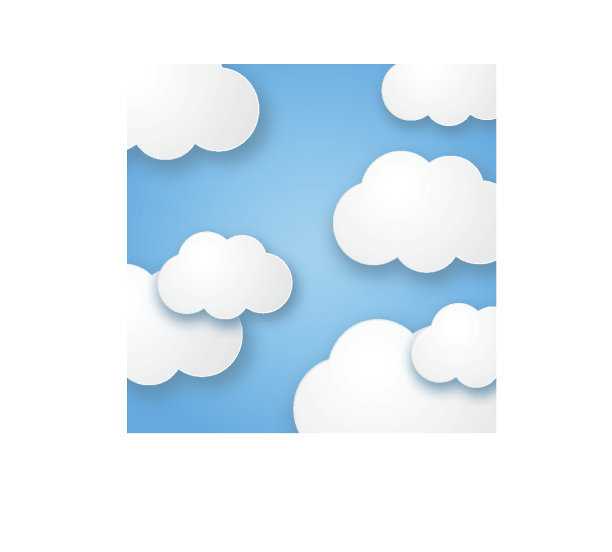 蓝色背景矢量上的美丽云彩的插图图片下载