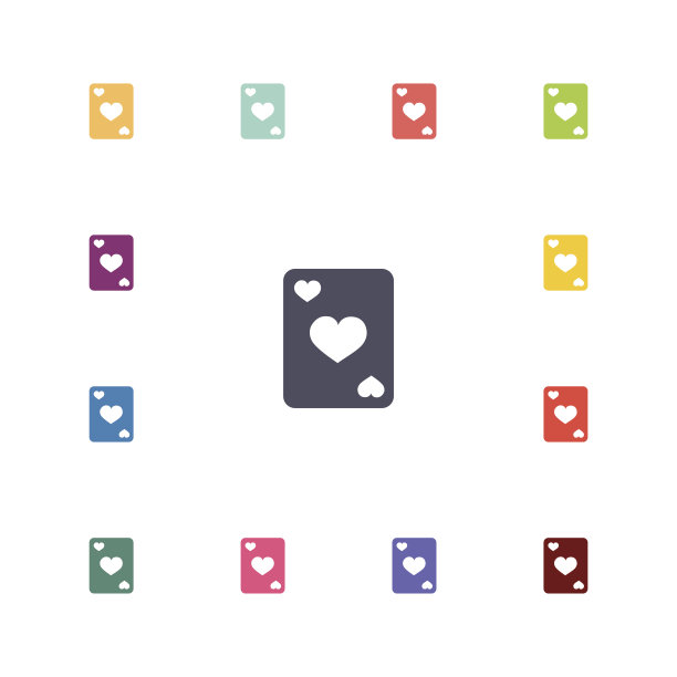 扑克平面图标集图片下载